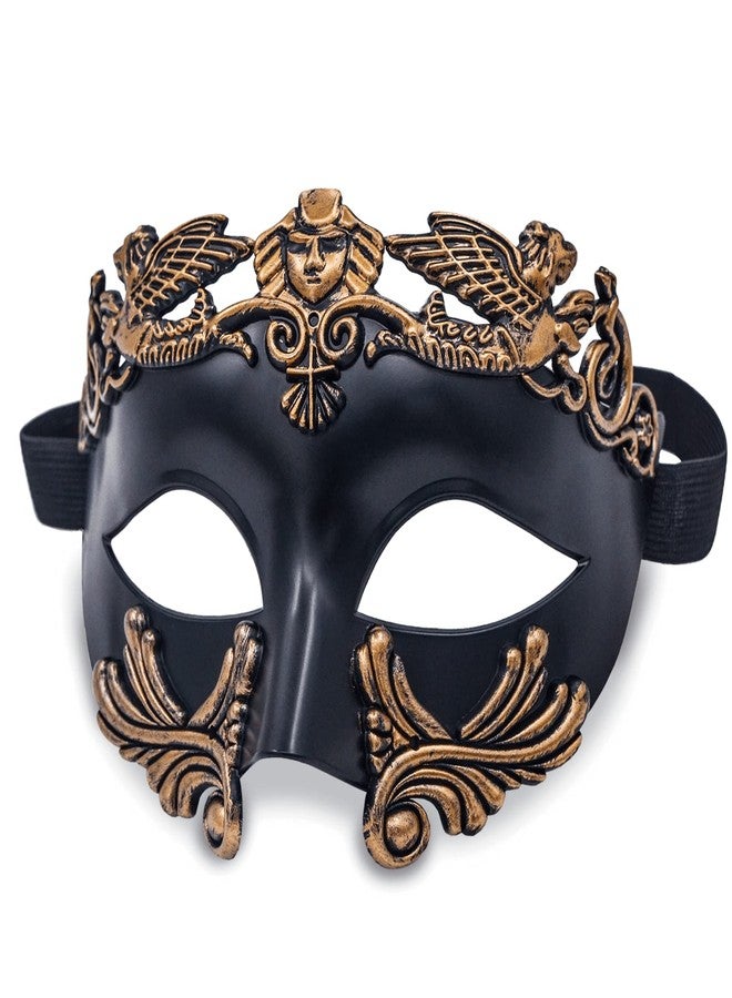 MYSEUNI Masquerade Mask for Men - Roman Greek Venetian Half-face Mask for Mascarade Ball Halloween Party Mardi Gras Masks Costume Accessory - Image 1